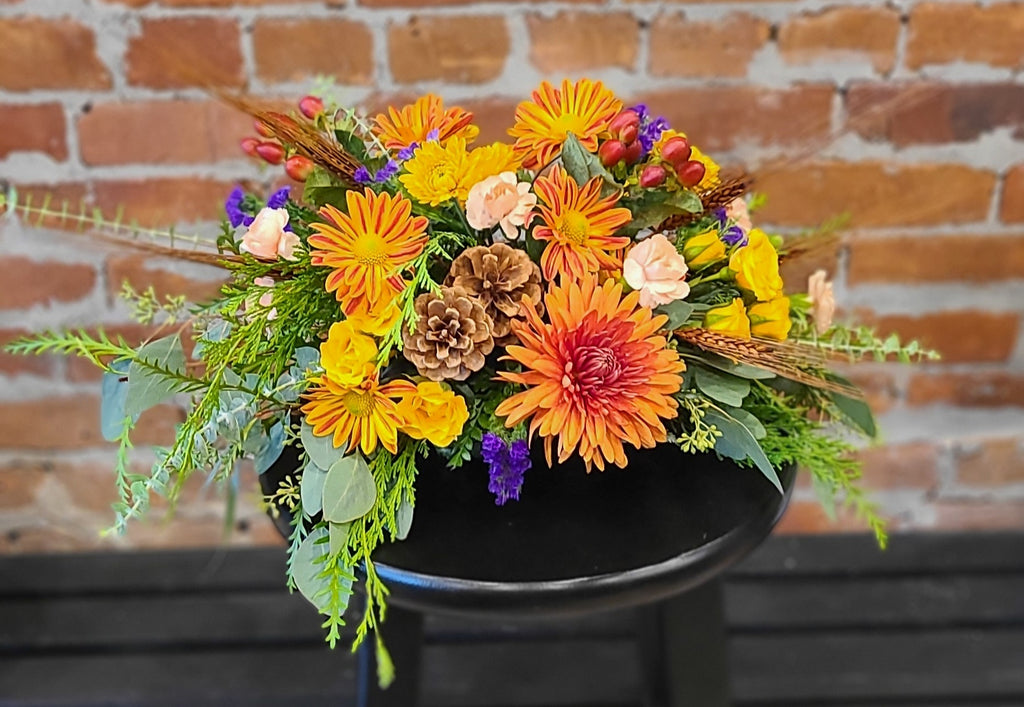 Fall Centerpiece (no candle) – Ithaca Flower Shop