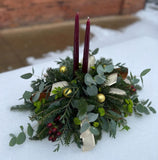 Evergreen Centerpiece with Candles